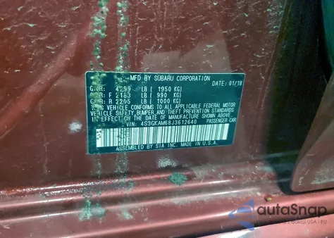 2018 Subaru Impreza Sport из США, поврежденный, VIN 4S3GKAM68J3612640